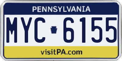 PA license plate MYC6155