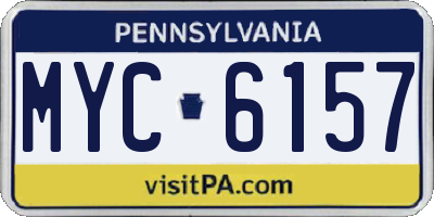 PA license plate MYC6157