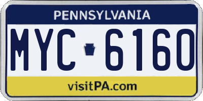 PA license plate MYC6160