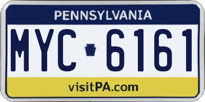PA license plate MYC6161