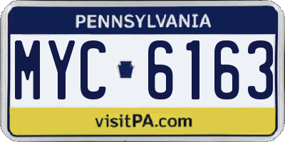 PA license plate MYC6163