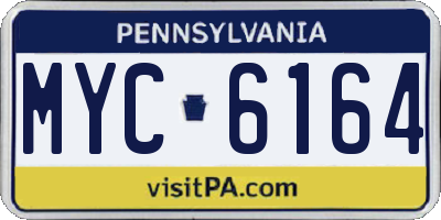 PA license plate MYC6164