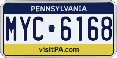 PA license plate MYC6168
