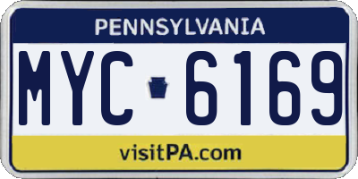 PA license plate MYC6169