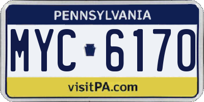 PA license plate MYC6170