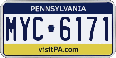 PA license plate MYC6171