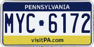 PA license plate MYC6172
