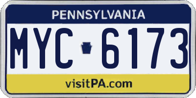 PA license plate MYC6173