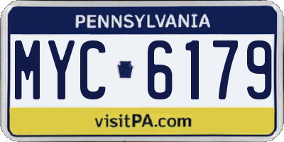 PA license plate MYC6179