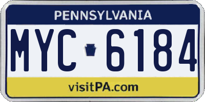 PA license plate MYC6184