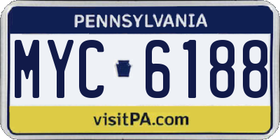 PA license plate MYC6188