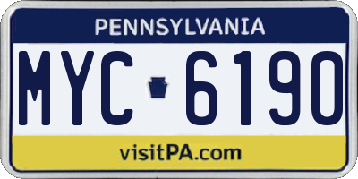 PA license plate MYC6190