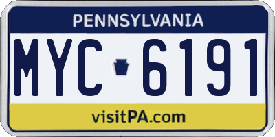 PA license plate MYC6191