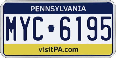 PA license plate MYC6195