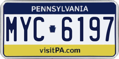 PA license plate MYC6197