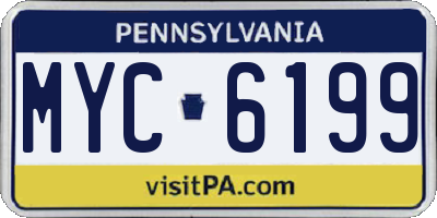 PA license plate MYC6199