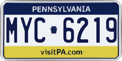 PA license plate MYC6219