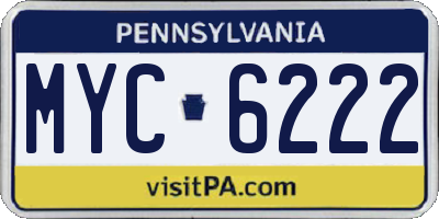 PA license plate MYC6222