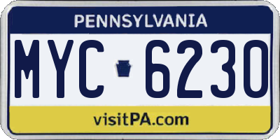 PA license plate MYC6230