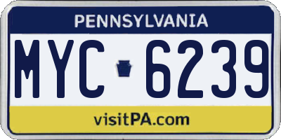 PA license plate MYC6239