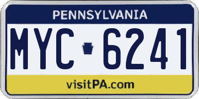 PA license plate MYC6241