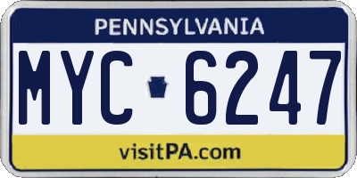 PA license plate MYC6247