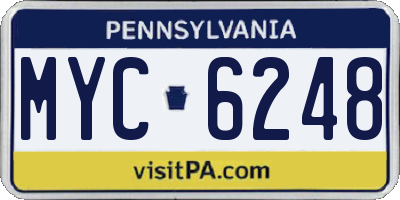 PA license plate MYC6248