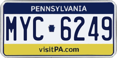 PA license plate MYC6249