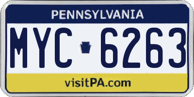 PA license plate MYC6263