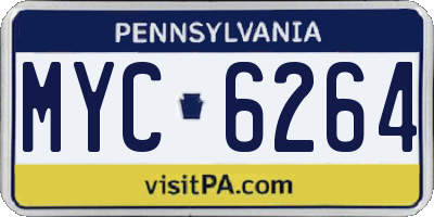 PA license plate MYC6264