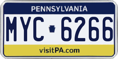 PA license plate MYC6266