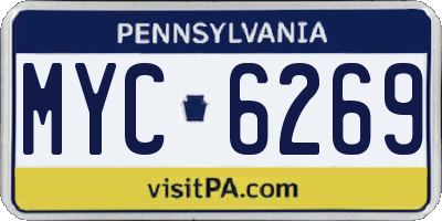 PA license plate MYC6269