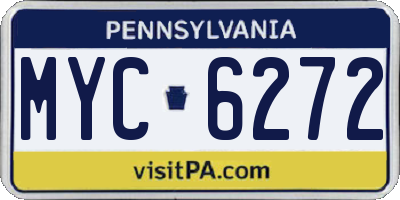 PA license plate MYC6272