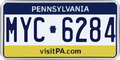 PA license plate MYC6284