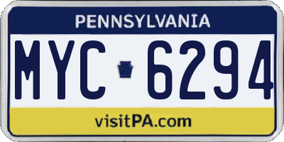 PA license plate MYC6294