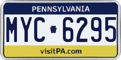 PA license plate MYC6295