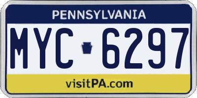 PA license plate MYC6297