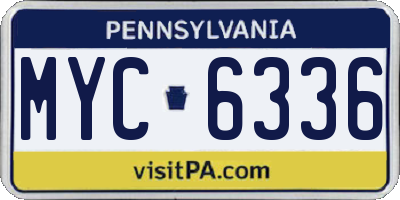 PA license plate MYC6336