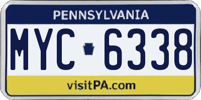 PA license plate MYC6338