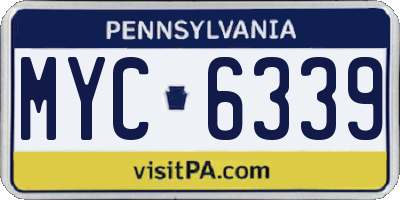 PA license plate MYC6339