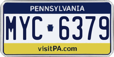 PA license plate MYC6379