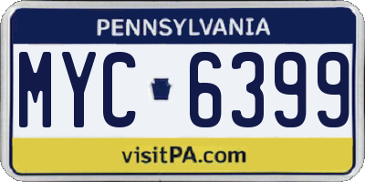 PA license plate MYC6399