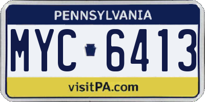 PA license plate MYC6413