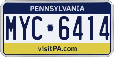 PA license plate MYC6414