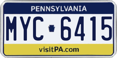 PA license plate MYC6415