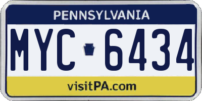 PA license plate MYC6434
