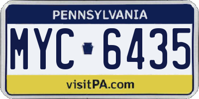 PA license plate MYC6435