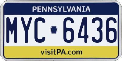 PA license plate MYC6436