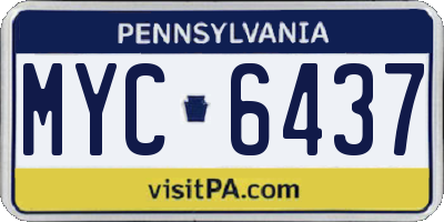 PA license plate MYC6437