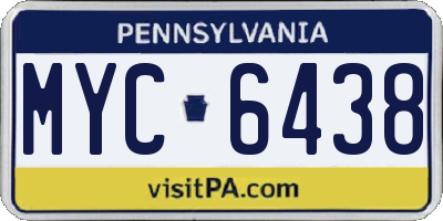 PA license plate MYC6438